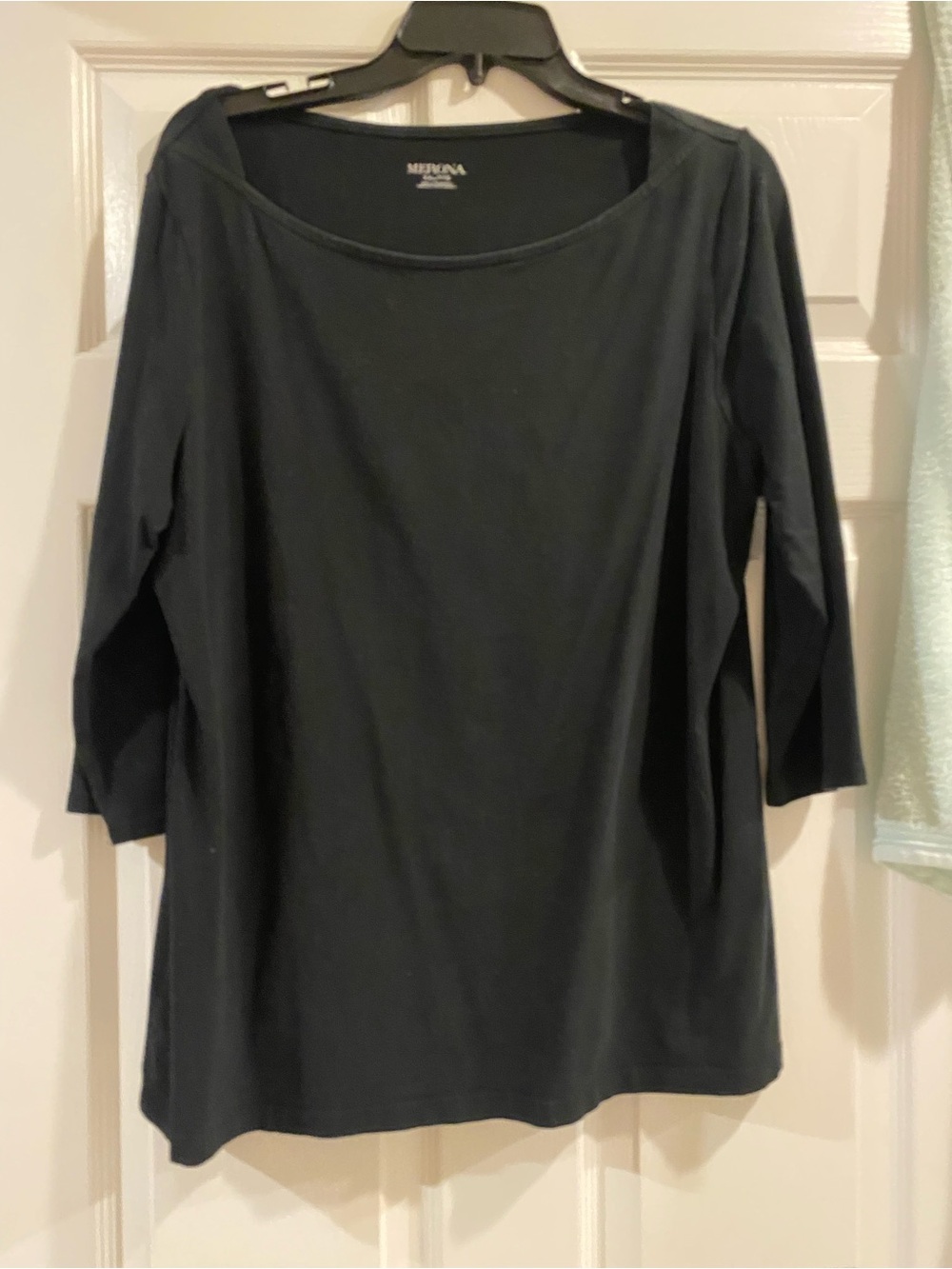Merona Black Scoop Neck 3/4 Sleeve Women's Top